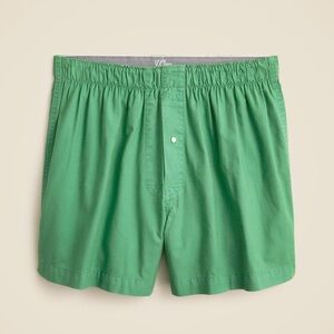 J crew green Boxer short in garment-dyed Broken-in organic cotton oxford
